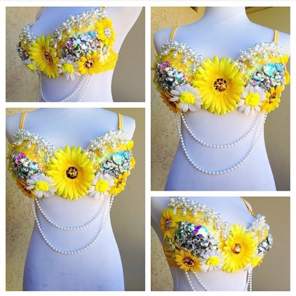 Yellow rave bra
